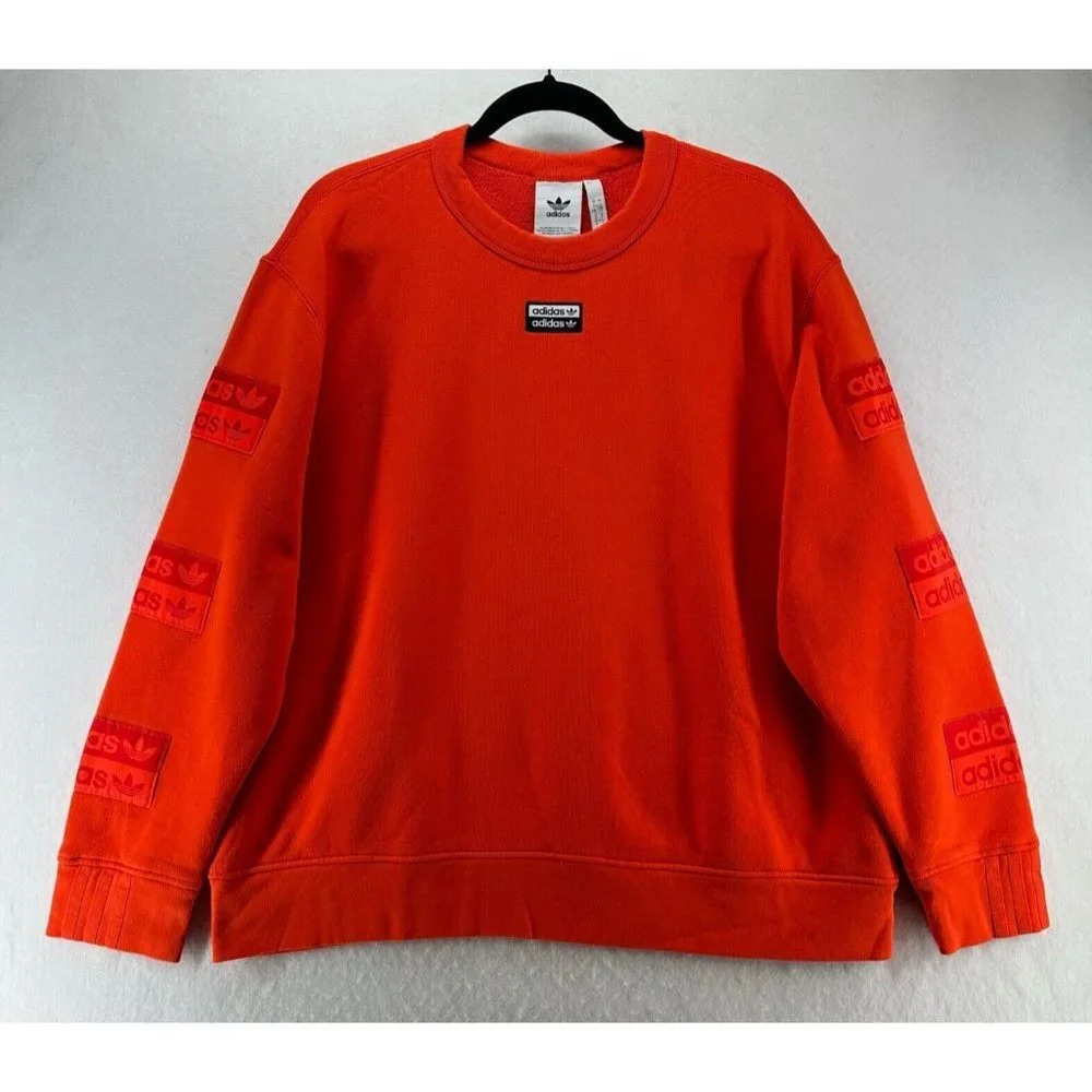 Adidas Sweatshirt Mens Size L Originals Vocal D Crew Pullover Terry Cotton Red